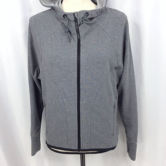 Athleta Sentry Anorak Hoodie Sweatshirt Womens Size XS Gray Full Zip Thumbholes - Picture 6 of 10